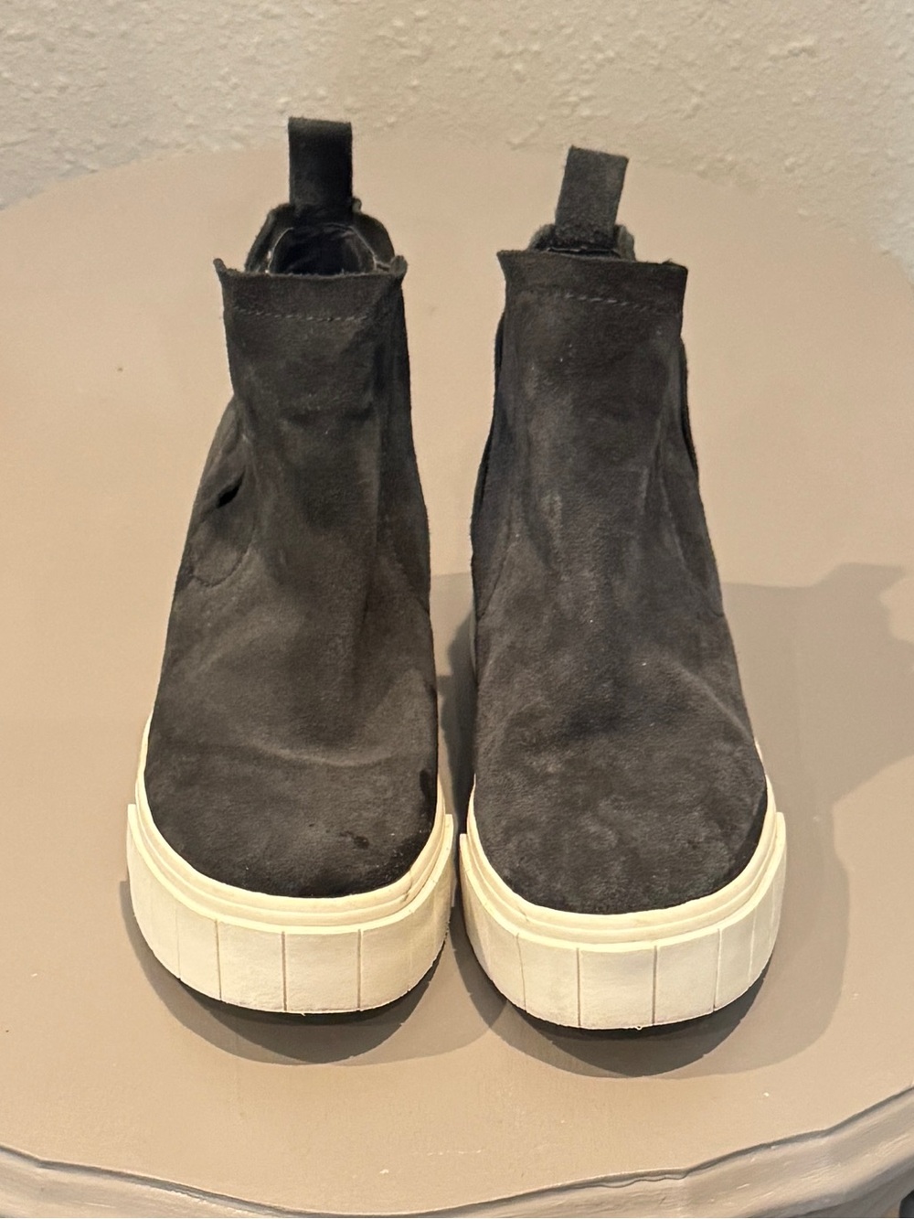 Dolce Vita Zabie Charcoal Gray Suede Platform